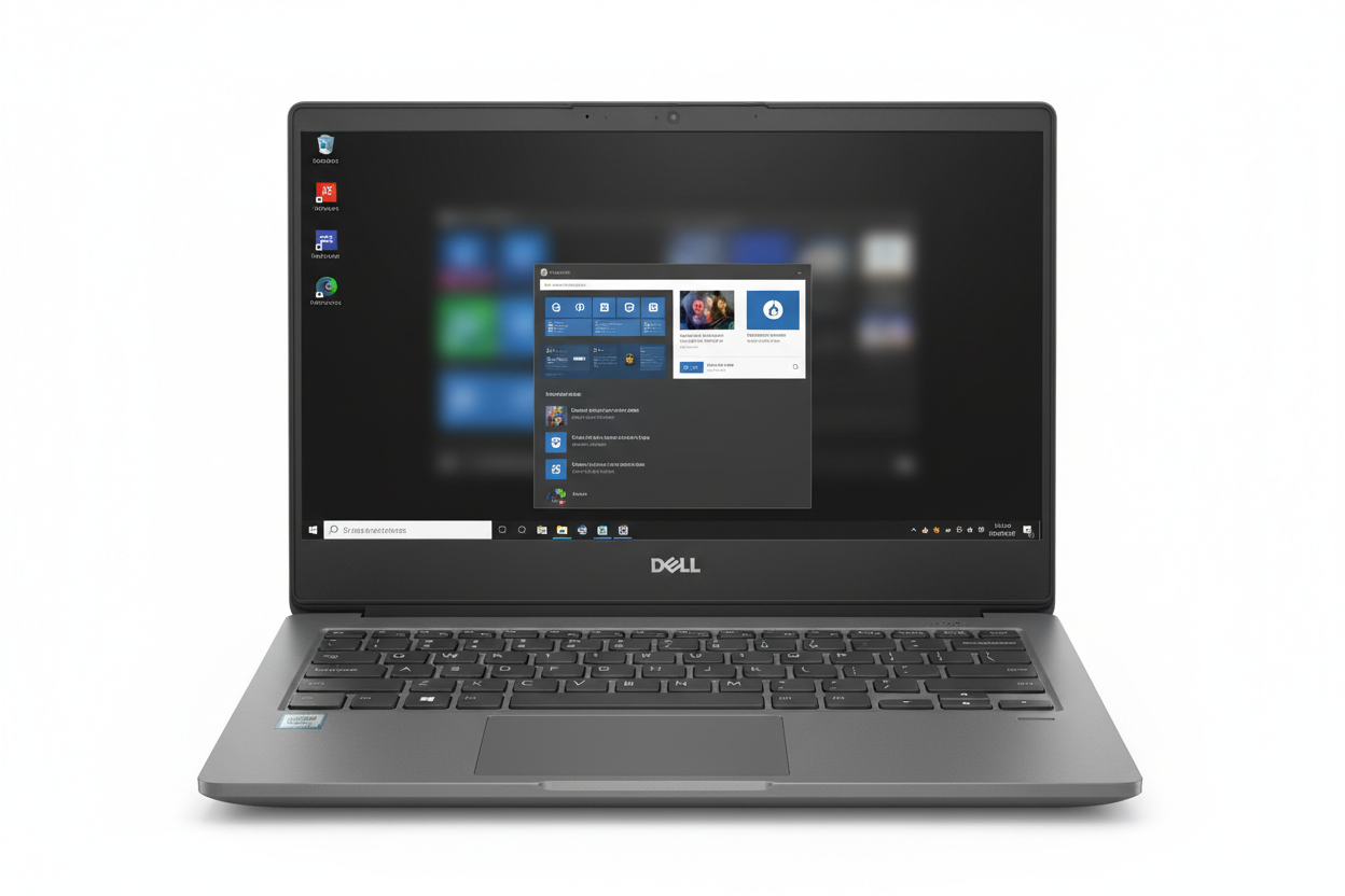 Real life image of Dell Latitude 5420 - Intel i7 11th Gen, 16GB RAM, 512GB M.2 SSD, 14" Display in a plain white background facing straight