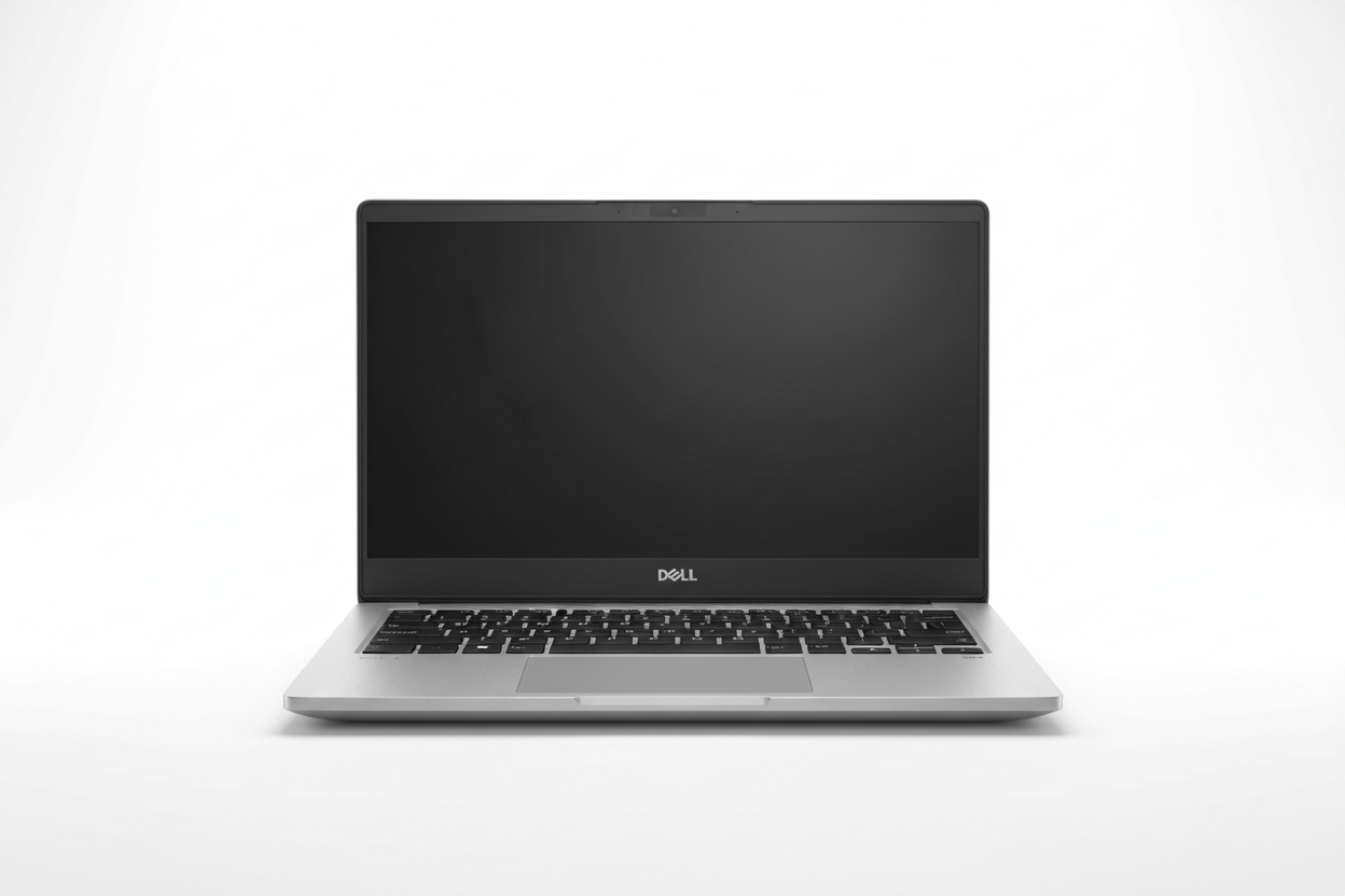 Real life precise image of a Dell Latitude 7430 - Metal Body, Intel i7 12th Gen, 16GB RAM, 256GB NVMe, 14" Touchscreen with a white plain background facing straight without anything on the screen